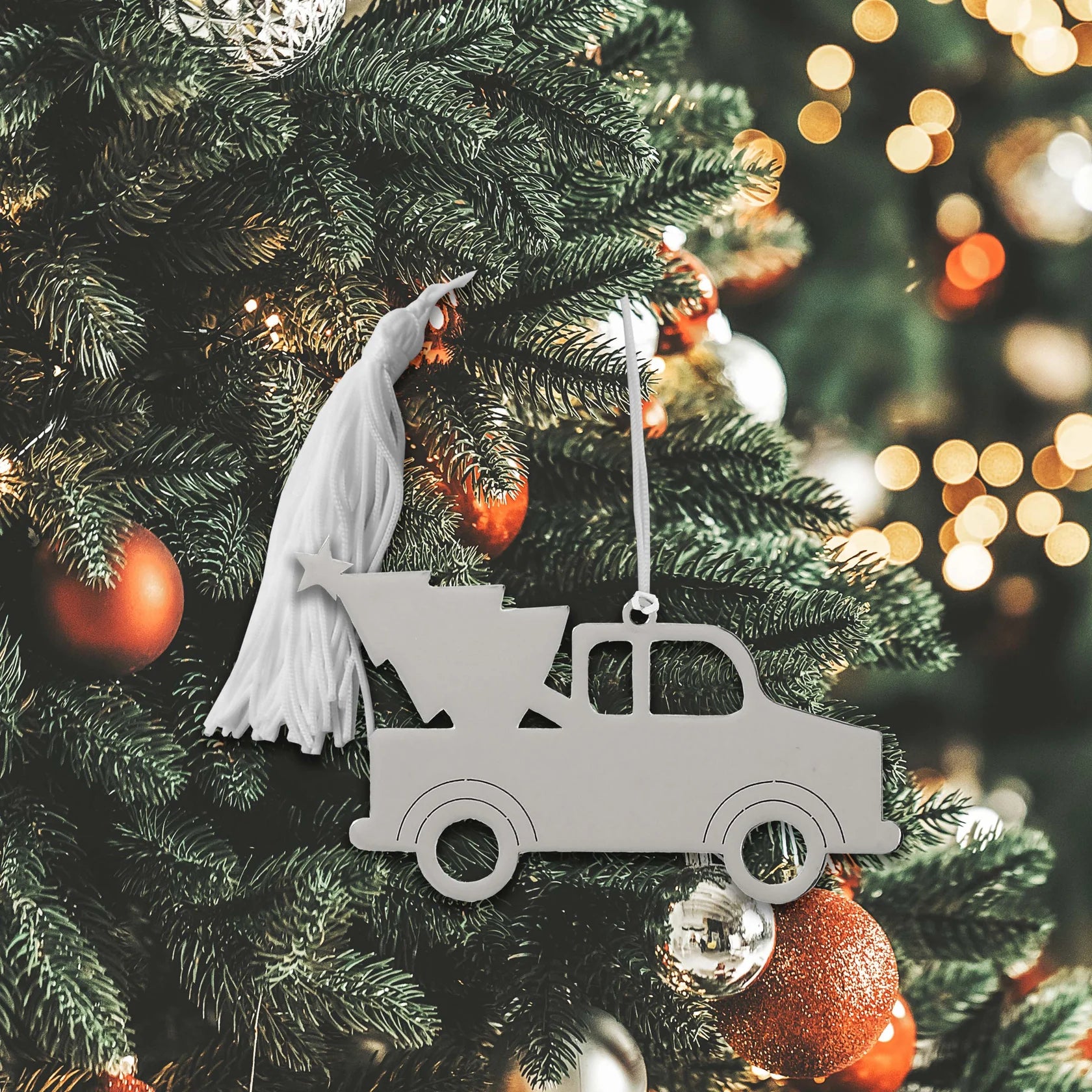 Christmas Truck with Tree Ornament