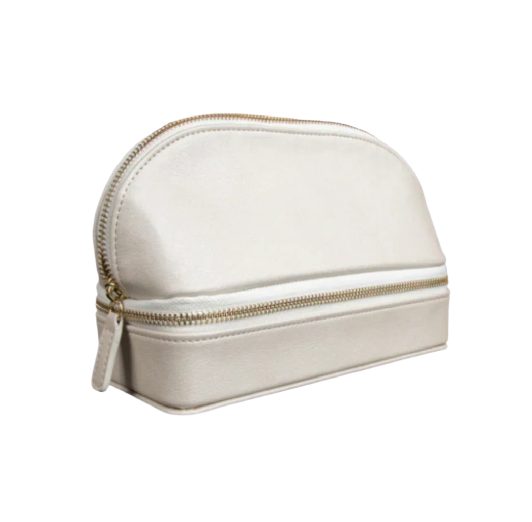 Leather Makeup + Jewelry Travel Case