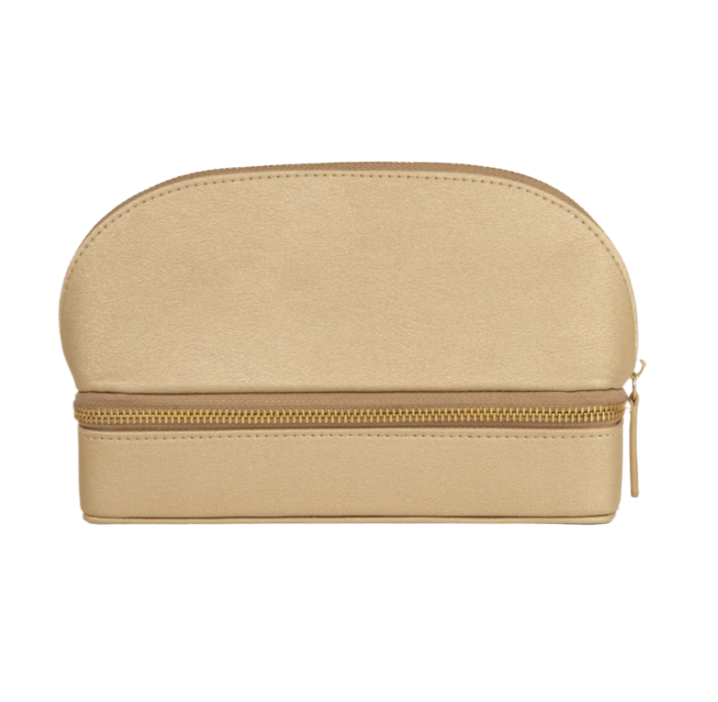 Leather Makeup + Jewelry Travel Case