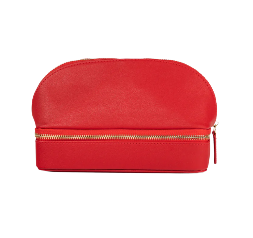 Leather Makeup + Jewelry Travel Case