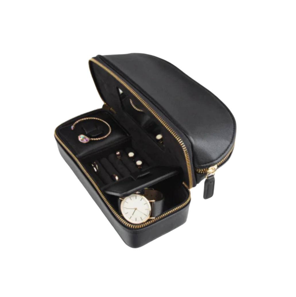 Leather Makeup + Jewelry Travel Case