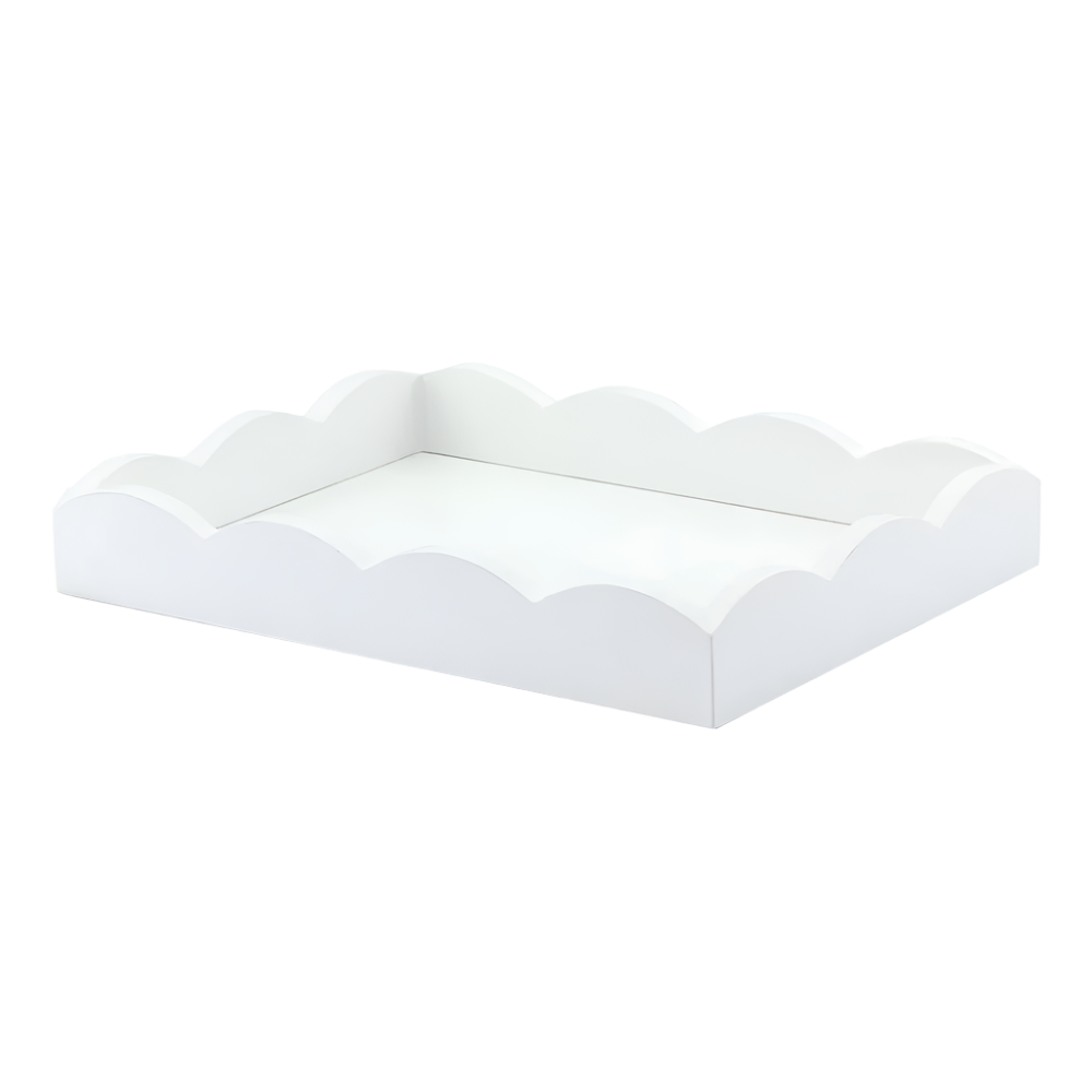 White Scalloped Edge Tray