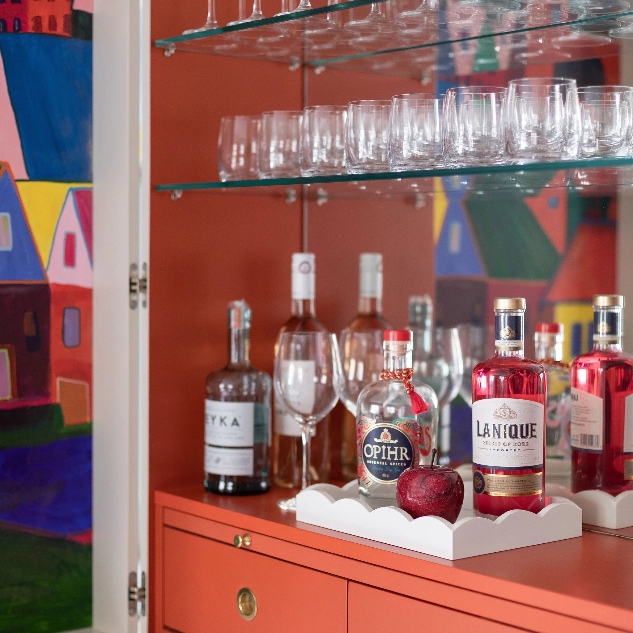 White Scalloped Edge Tray