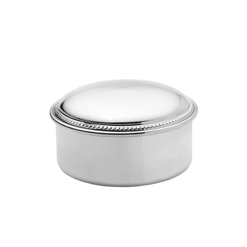 Round Beaded Pewter Keepsake Box